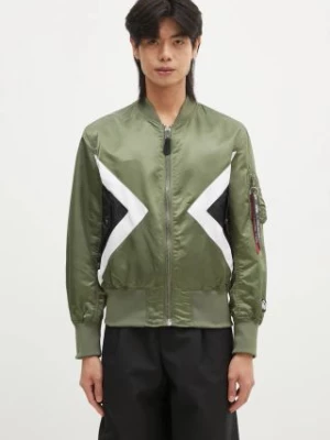 Alpha Industries kurtka bomber dwustronna x Neil Barrett MA-1 męska kolor zielony przejściowa 106120.01-ZIELONY