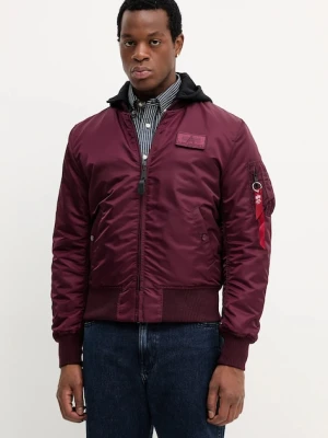 Alpha Industries kurtka bomber kolor bordowy zimowa 128113.608
