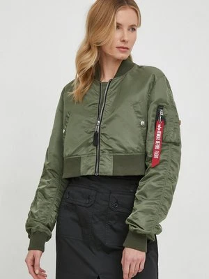 Alpha Industries kurtka bomber MA-1 BOXY WMN damski kolor zielony przejściowa