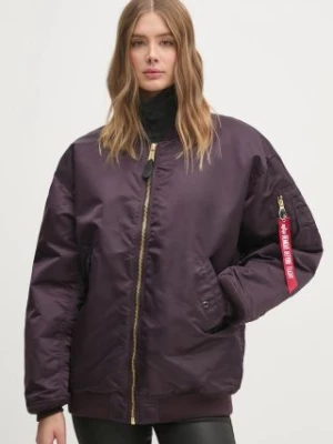 Alpha Industries kurtka bomber MA-1 CORE WMN damski kolor fioletowy zimowa oversize