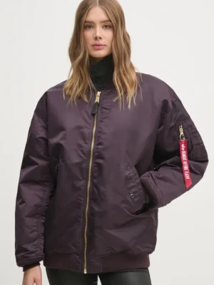 Alpha Industries kurtka bomber MA-1 CORE WMN damski kolor fioletowy zimowa oversize