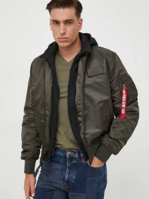 Alpha Industries kurtka bomber MA-1 D-Tec męski kolor zielony zimowa