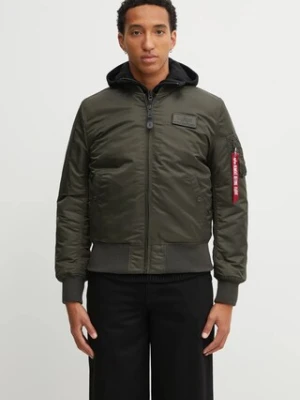Alpha Industries kurtka bomber MA-1 D-Tec męski kolor zielony zimowa