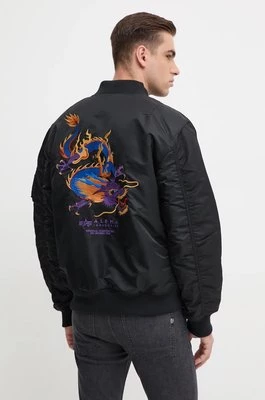 Alpha Industries kurtka bomber MA-1 Dragon EMB męski kolor czarny przejściowa oversize