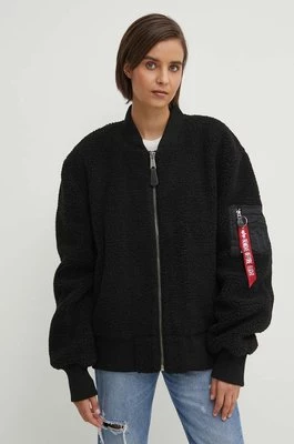 Alpha Industries kurtka bomber Ma-1 Teddy damski kolor czarny przejściowa oversize 108102.03-Black