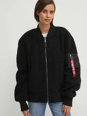 Alpha Industries kurtka bomber Ma-1 Teddy damski kolor czarny przejściowa oversize 108102.03-Black