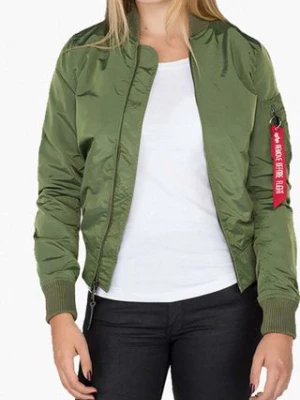 Alpha Industries kurtka bomber MA-1 TT 141041 01 damski kolor zielony przejściowa 141041.01-ZIELONY