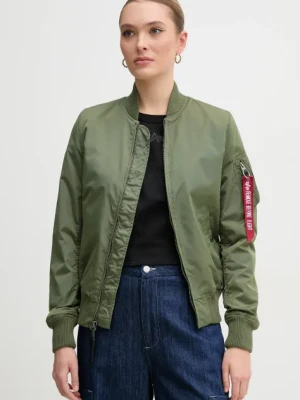 Alpha Industries kurtka bomber MA-1 TT 141041 01 damski kolor zielony przejściowa 141041.01-ZIELONY