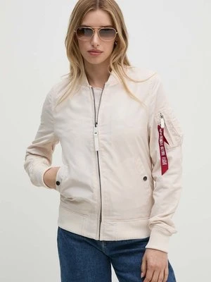 Alpha Industries kurtka bomber MA-1 TT damski kolor beżowy