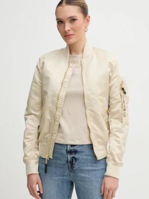 Alpha Industries kurtka bomber MA-1 VF LW damski kolor beżowy przejściowa