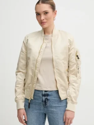 Alpha Industries kurtka bomber MA-1 VF LW damski kolor beżowy przejściowa