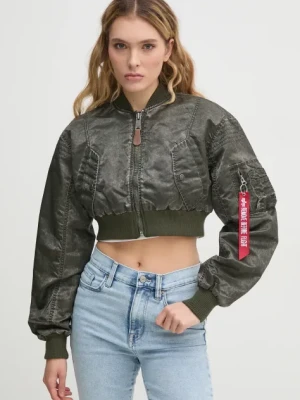 Alpha Industries kurtka bomber MA-1 Vintage Cropped Wmn kolor zielony przejściowa oversize 156002