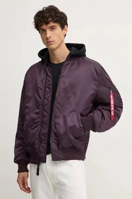 Alpha Industries kurtka bomber MA-1 ZH Back EMB męski kolor fioletowy zimowa oversize