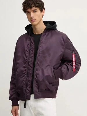 Alpha Industries kurtka bomber MA-1 ZH Back EMB męski kolor fioletowy zimowa oversize