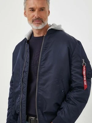 Alpha Industries kurtka bomber MA-1 ZH Back EMB męski kolor granatowy zimowa oversize