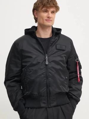 Alpha Industries kurtka bomber MA-1 ZH Back Print męski kolor czarny zimowa