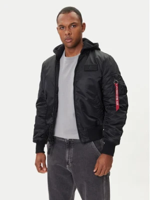 Alpha Industries Kurtka bomber MA-1 Zip Hood Back Print 128113 Czarny Regular Fit