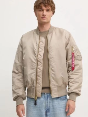 Alpha Industries kurtka bomber męski kolor beżowy zimowa