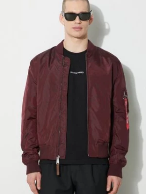 Alpha Industries kurtka bomber męski kolor bordowy przejściowa