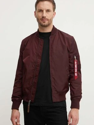 Alpha Industries kurtka bomber męski kolor bordowy przejściowa