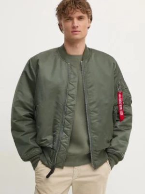 Alpha Industries kurtka bomber męski kolor zielony zimowa