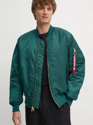 Alpha Industries kurtka bomber męski kolor zielony zimowa