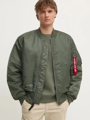 Alpha Industries kurtka bomber męski kolor zielony zimowa