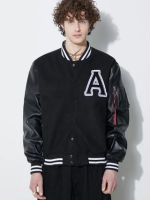 Alpha Industries kurtka bomber PU College męski kolor czarny przejściowa 146111