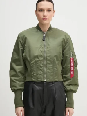 Alpha Industries kurtka bomber Waisted MA-1 Wmn damski kolor zielony przejściowa 148003