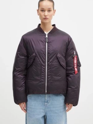 Alpha Industries kurtka damska kolor fioletowy zimowa oversize 148004