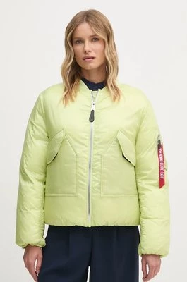 Alpha Industries kurtka damska kolor zielony zimowa oversize 148004