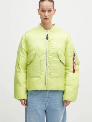 Alpha Industries kurtka damska kolor zielony zimowa oversize 148004