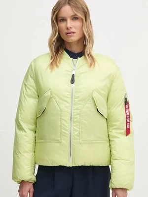 Alpha Industries kurtka damska kolor zielony zimowa oversize 148004