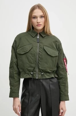 Alpha Industries kurtka damska kolor zielony zimowa oversize 148011