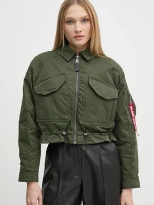 Alpha Industries kurtka damska kolor zielony zimowa oversize 148011