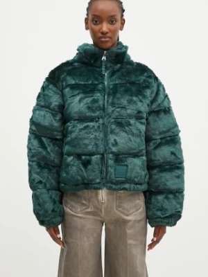 Alpha Industries kurtka Fur Puffer damska kolor zielony zimowa 148002