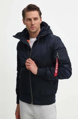 Alpha Industries kurtka MA-1 Hooded męska kolor niebieski zimowa 158104.07