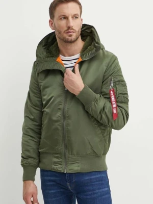 Alpha Industries kurtka MA-1 Hooded męska kolor zielony zimowa 158104.01