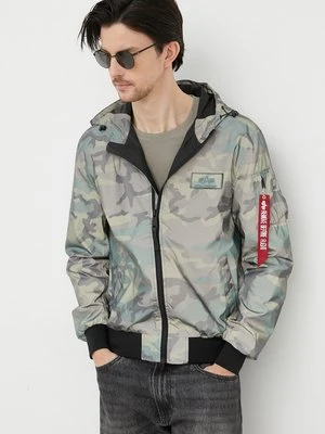 Alpha Industries kurtka MA-1 LW HOODED REFLECTIVE CAMO męska kolor zielony przejściowa 126138RC.408-WdlCamo65