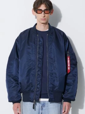 Alpha Industries kurtka MA-1 męska kolor granatowy przejściowa oversize 100101.07