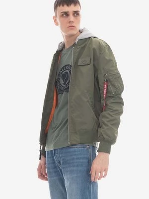 Alpha Industries kurtka MA-1 TT Hood BP Ref. 106103 01 męska kolor zielony przejściowa 106103.01-ZIELONY