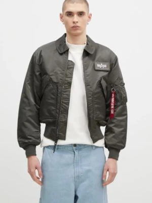 Alpha Industries kurtka męska kolor zielony przejściowa oversize