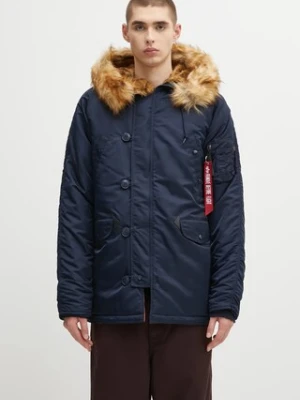 Alpha Industries kurtka N3B 103141 07 męska kolor granatowy zimowa 103141.07-BORDOWY