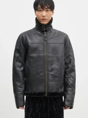 Alpha Industries kurtka skórzana B3 Leather męska kolor czarny przejściowa 148114