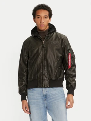 Alpha Industries Kurtka z imitacji skóry 123106 Czarny Regular Fit