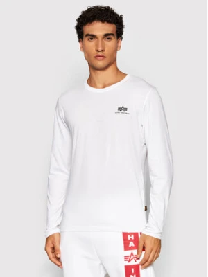 Alpha Industries Longsleeve Basic Small Logo 198517 Biały Regular Fit