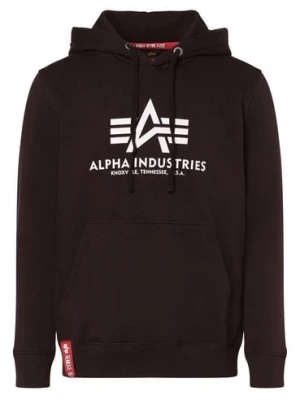 Alpha Industries Męska bluza z kapturem Mężczyźni brązowy nadruk,