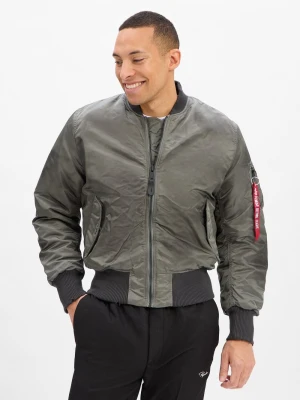 Alpha Industries Męska kurtka bomber - Distressed Mężczyźni zielony jednolity,