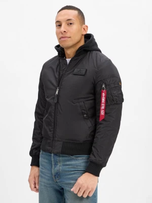 Alpha Industries Męska kurtka bomberka - MA-1 Two Tone Hood Mężczyźni Sztuczne włókno czarny jednolity,