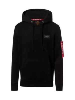 Alpha Industries Męski sweter z kapturem Mężczyźni Bawełna czarny nadruk,
